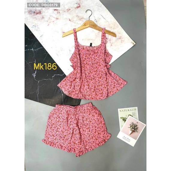 Set mặc nhà 2 dây tầng mặc siêu mát