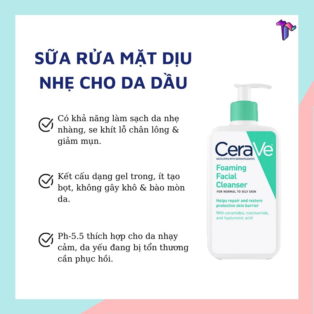 Sữa rửa mặt CERAVE , da dầu, da mụn, da khô, mọi loại da 236ml | BigBuy360 - bigbuy360.vn