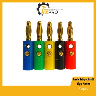 Jack bắp chuối 4mm mạ đồng vàng, giắc cắm dây loa chuối 4mm, ổ cắm dây loa chuối