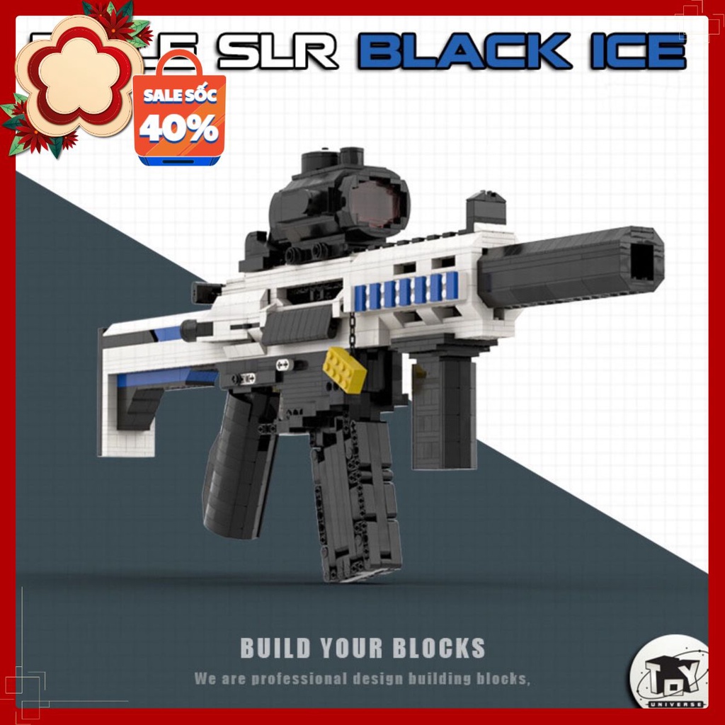 Xả hàng mô hình Free Fire, CSGO, PUBG Súng Rifle SLR Black Ice Với 1300+ Mảnh Ghép Của Kevin183 đẹp tặng xe