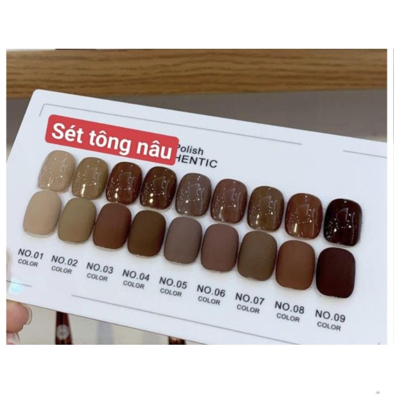 Sét tông nâu 9 màu 15ml tặng bảng màu