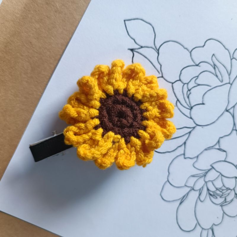 Kẹp len hoa hướng dương / jendyciii /