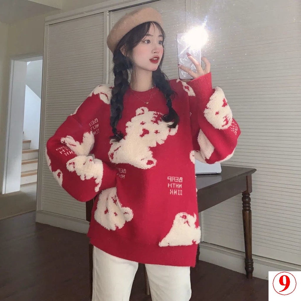 Áo Khoác sweater Dệt Kim Dáng Rộng In Họa Tiết Hoạt Hình Thời Trang Xuân Thu 2023