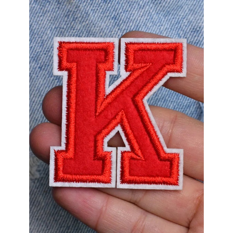 Patch vải ủi nhiệt thêu logo hình bảng chữ cái đơn giản đẹp dễ thương sticker H162