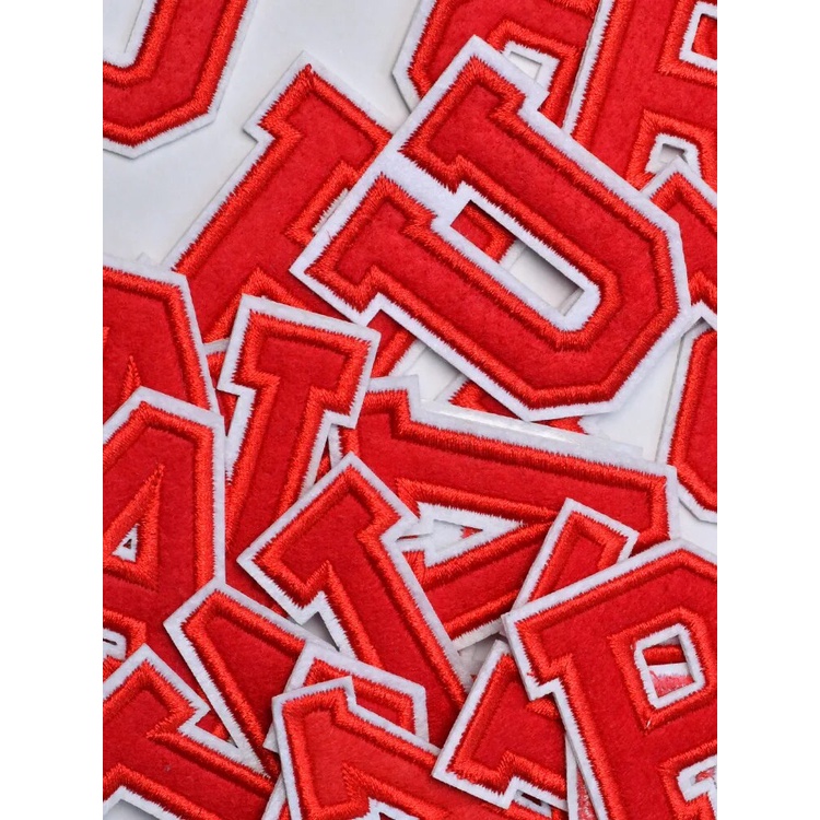 Patch vải ủi nhiệt thêu logo hình bảng chữ cái đơn giản đẹp dễ thương sticker H162