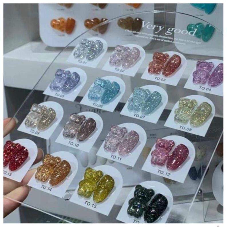 Sét nhũ flasd 16 màu  15ml tặng bảng màu đi kèm .