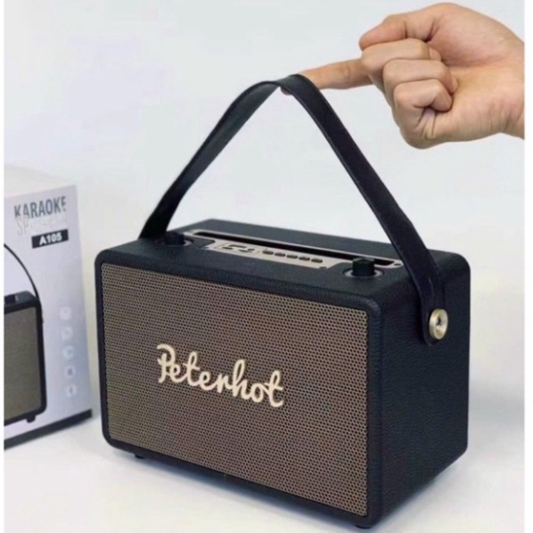 Loa Bluetooth Peterhot A105 Chính Hãng, Âm Thanh Siêu Đỉnh, Tích Hợp Cổng Micro 6.5 Karaoke Dây  - Music Official Strore