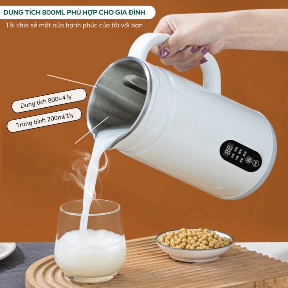 Máy làm sữa hạt mini đa năng OSTMART dung tích 800ml màn hình hiển thị, chức năng hẹn giờ thông minh, bảo hành 12 tháng