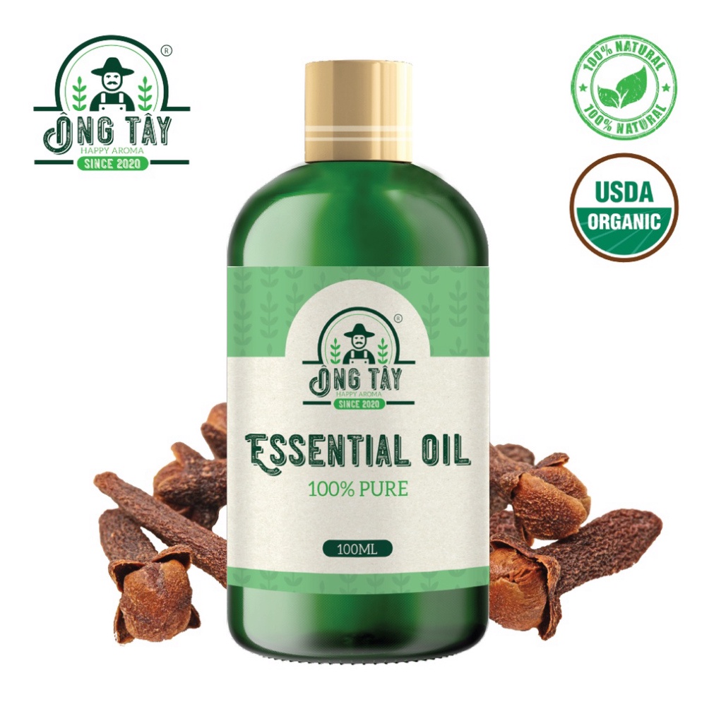 Tinh dầu hữu cơ Organic Đinh Hương Ấn ÔNG TÂY 100ml sỉ ib