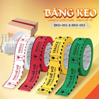 Băng keo hàng dễ vỡ fragile handle with care thiên long bkd-002 - 80m