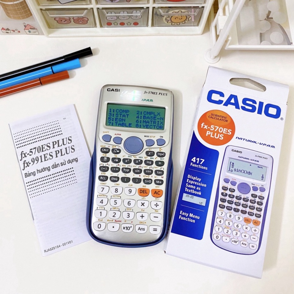 Máy Tính CASIO FX 570ES Plus Máy Tính Học Sinh Giá Rẻ - Được Mang Vào Phòng Thi - Hàng Thái Bảo Hành 24 Tháng