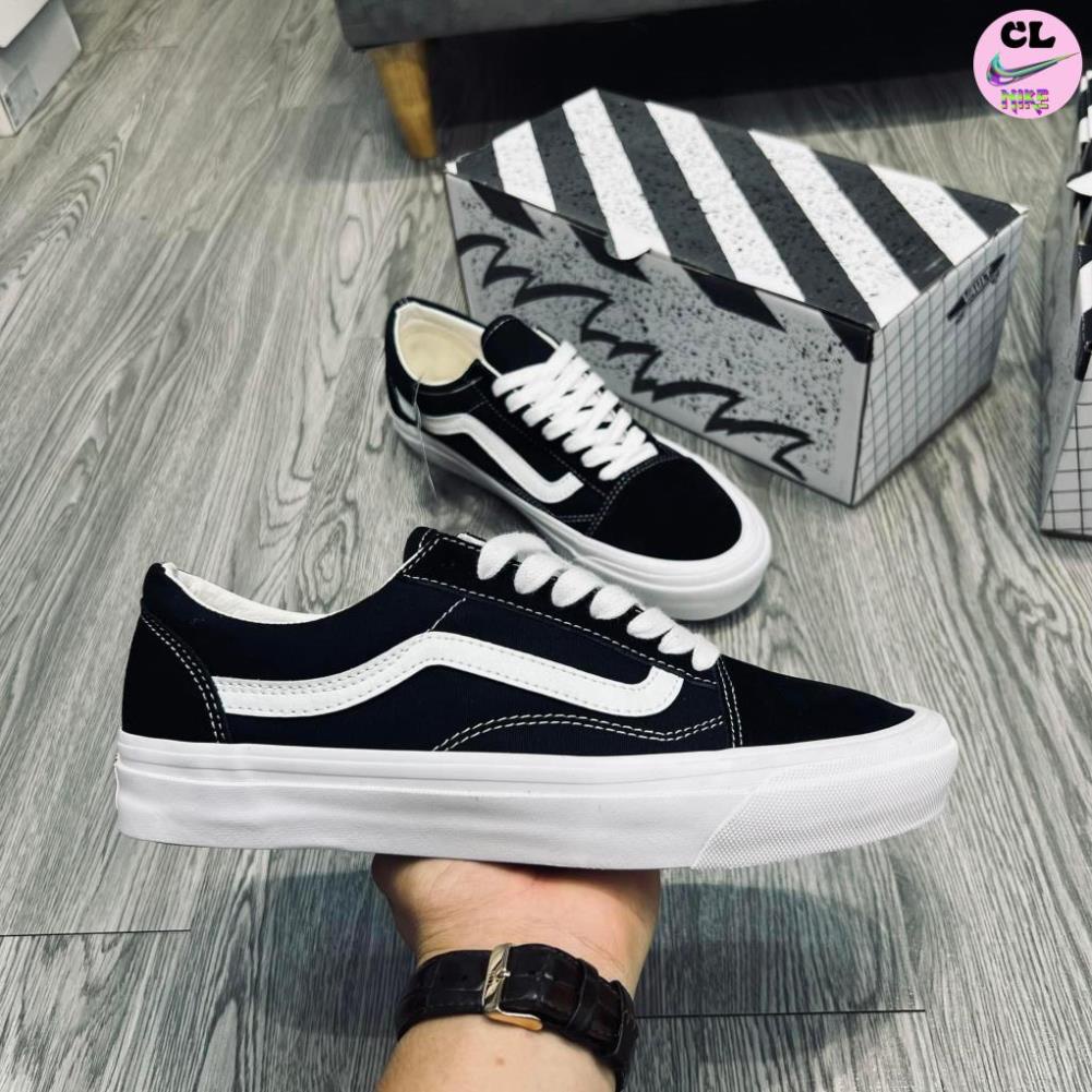 Giày Vans Vault Old Skool Bản Hàng Hịn, Vans Caro. Giày Vans Đen Vạch Trắng Nam Nữ-Công Giày