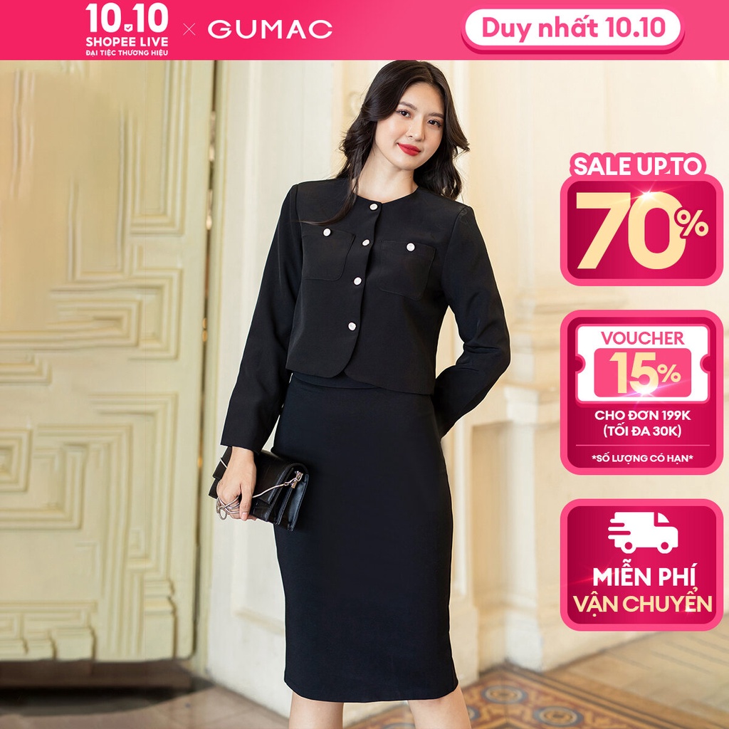 Váy bút chì cơ bản thời trang GUMAC VD07024