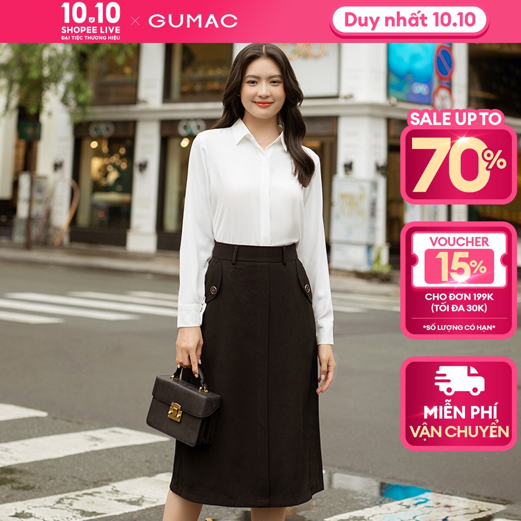 Chân váy A túi kiểu thời trang GUMAC VD06075