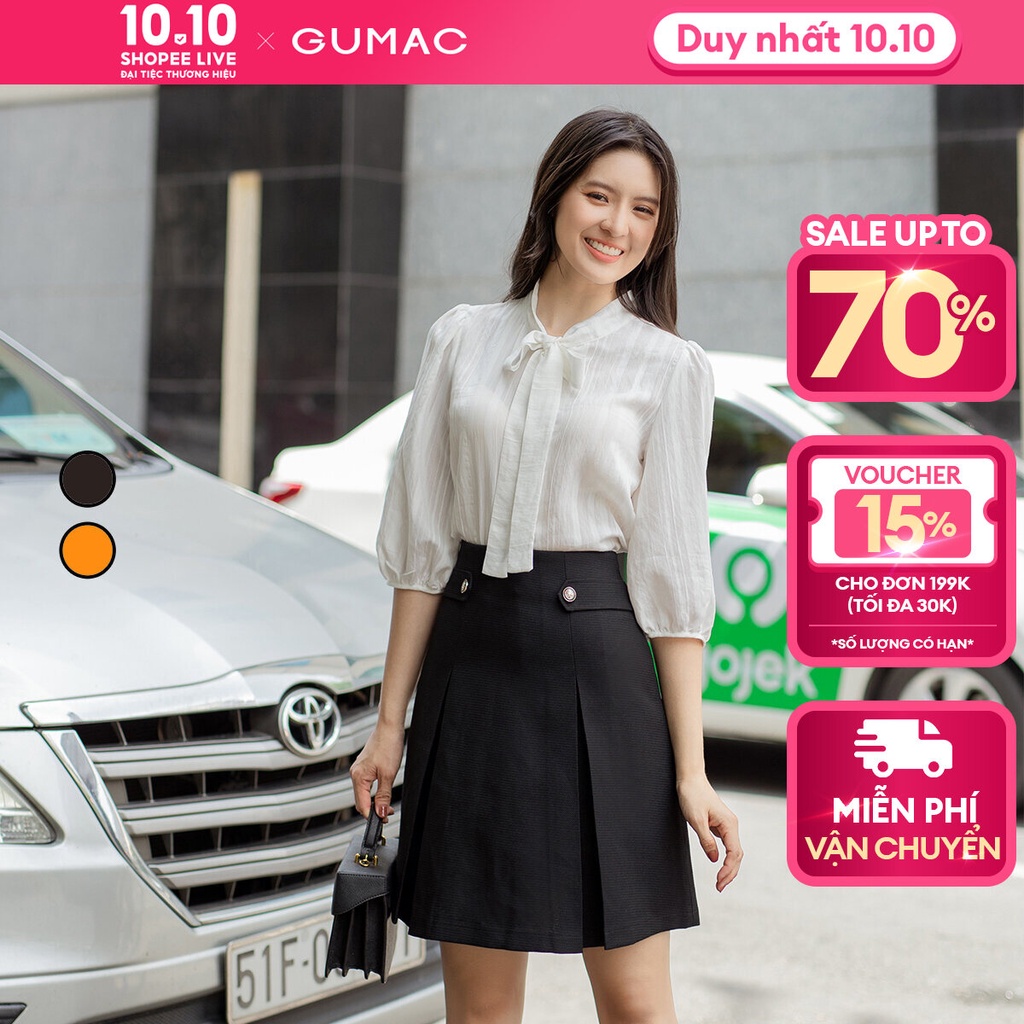 Chân váy A xếp ly thời trang GUMAC VD06026