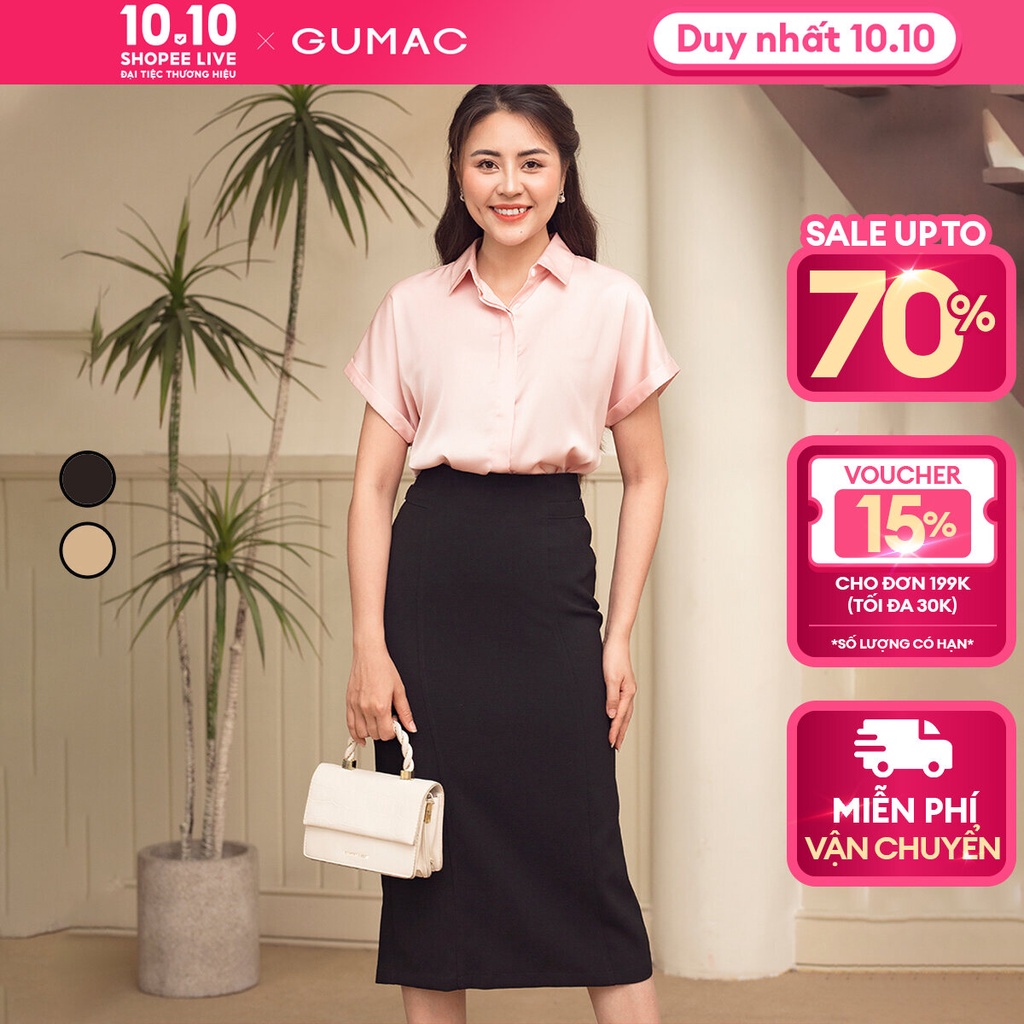 Chân váy phối phụ kiện thời trang GUMAC VD06040