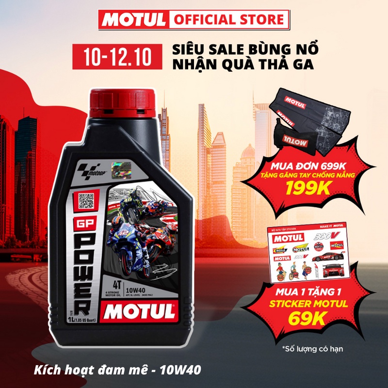 Dầu nhớt xe máy MOTUL GP POWER 4T 10W40 1L