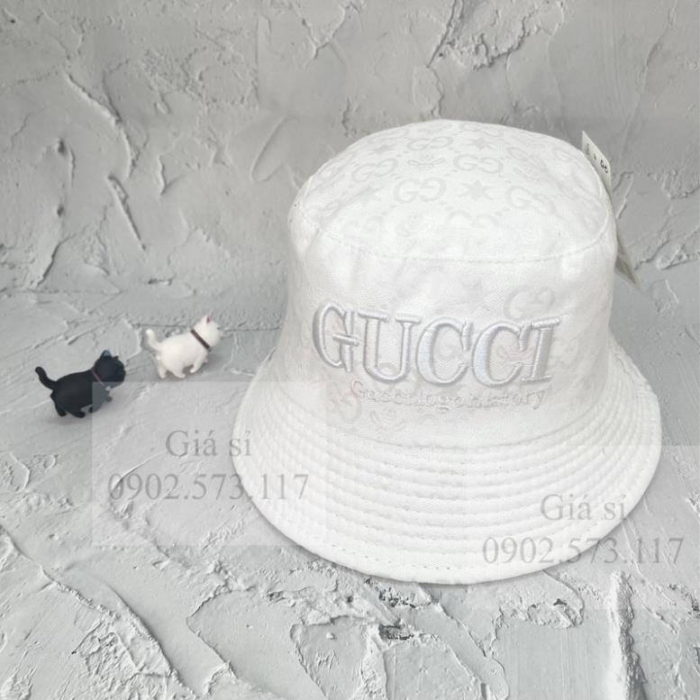 Nón bucket thêu GG hoa văn thời trang cá tính nam nữ