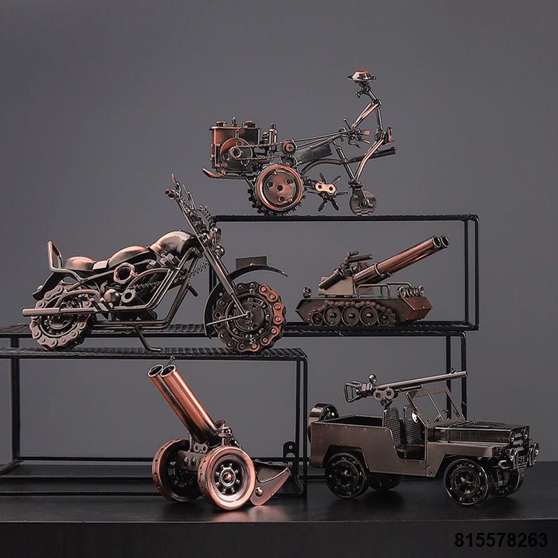 Retro kim loại xe máy mô hình ô tô nhà sáng tạo phòng khách tủ rượu trang trí đồ trang trí thủ công knick-knacks
