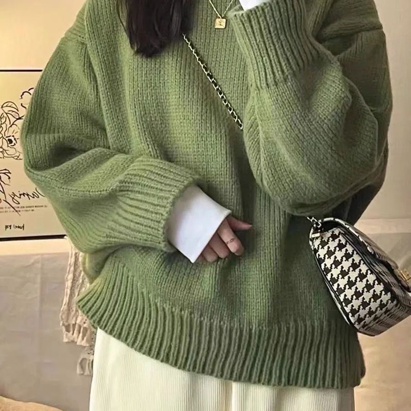 Áo sweater Cổ Tròn Phong Cách Nhật Bản Đơn Giản Mềm