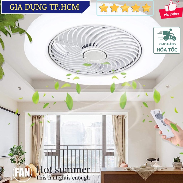 🆕 Đèn quạt trần điều khiển qua app có remote 45W 3-Color Ceiling Fan with Lighting, LED Dimmable Cei