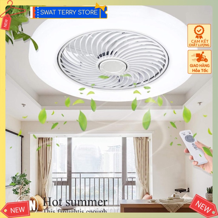 [Giao nhanh 2h] Đèn quạt trần điều khiển qua app có remote 45W 3-Color Ceiling Fan with Lighting, LE