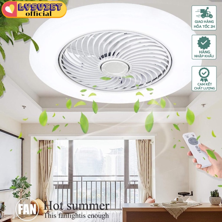 [LysVN] Đèn quạt trần điều khiển qua app có remote 45W 3-Color Ceiling Fan with Lighting, LED Dimmab