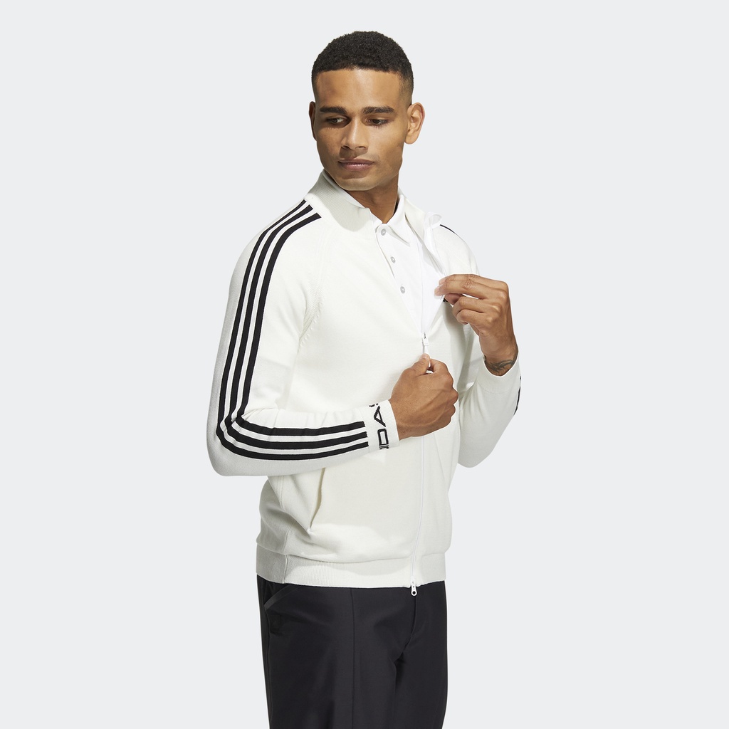 Adidas Đánh gôn Áo Len Dài Tay 3 Sọc Nam trắng HP1993