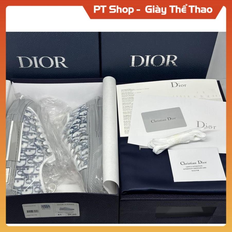 Giày Thể Thao Dior B23 Low Xám Xanh Hàng Cao Cấp Full Box,  Giày Sneaker Nam Nữ Dior B23 Họa Tiết Monogram PT Shop