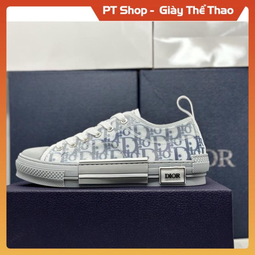 Giày Thể Thao Dior B23 Low Xám Xanh Hàng Cao Cấp Full Box,  Giày Sneaker Nam Nữ Dior B23 Họa Tiết Monogram PT Shop