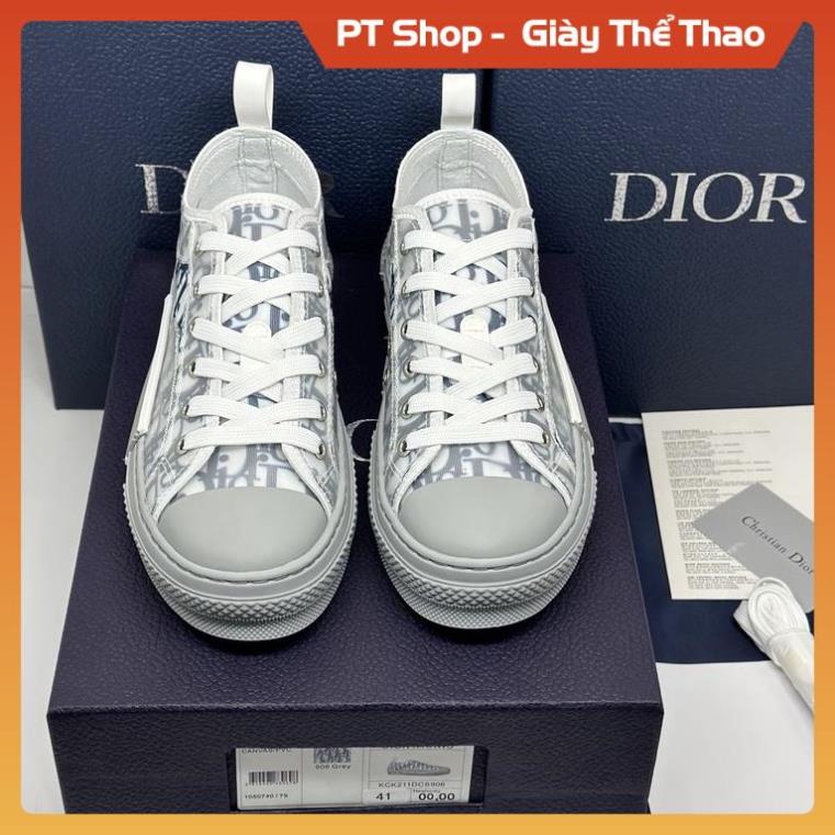 Giày Thể Thao Dior B23 Low Xám Xanh Hàng Cao Cấp Full Box,  Giày Sneaker Nam Nữ Dior B23 Họa Tiết Monogram PT Shop