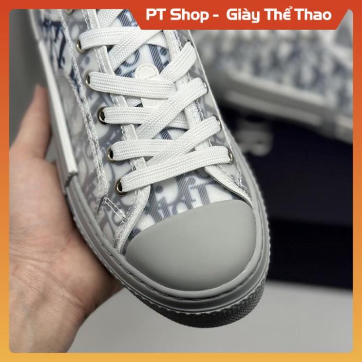 Giày Thể Thao Dior B23 Low Xám Xanh Hàng Cao Cấp Full Box,  Giày Sneaker Nam Nữ Dior B23 Họa Tiết Monogram PT Shop