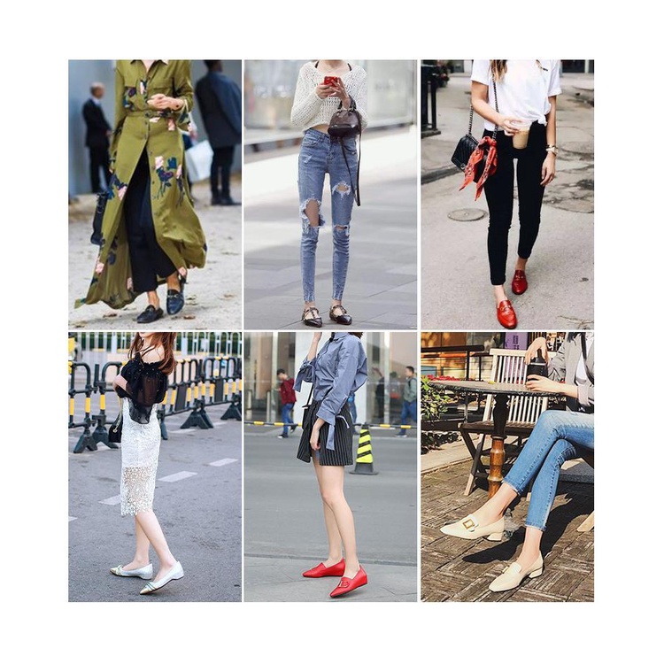 Giày Da Mềm Đế Thấp Đính Pha Lê Thời Trang Pháp 2023 Cho Nữ