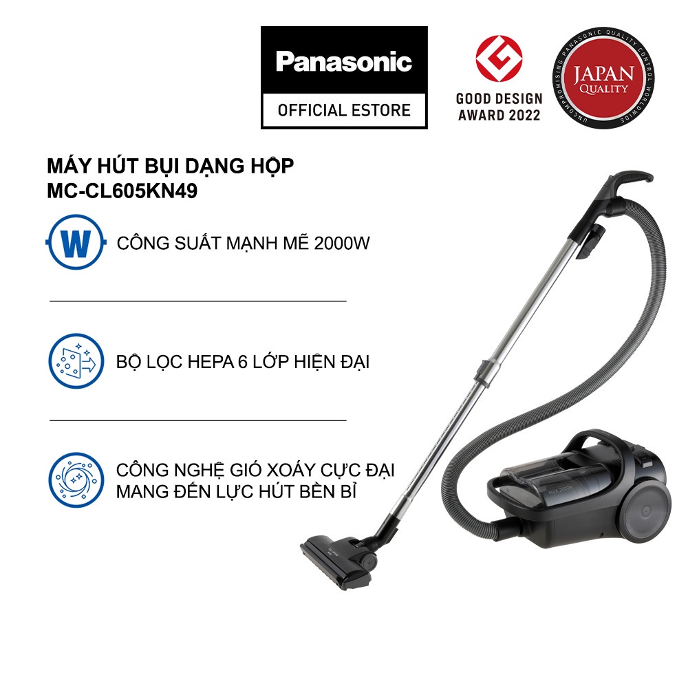 Máy Hút Bụi Dạng Hộp Panasonic MC-CL605KN49 - Công suất 2000W - Công nghệ gió xoáy