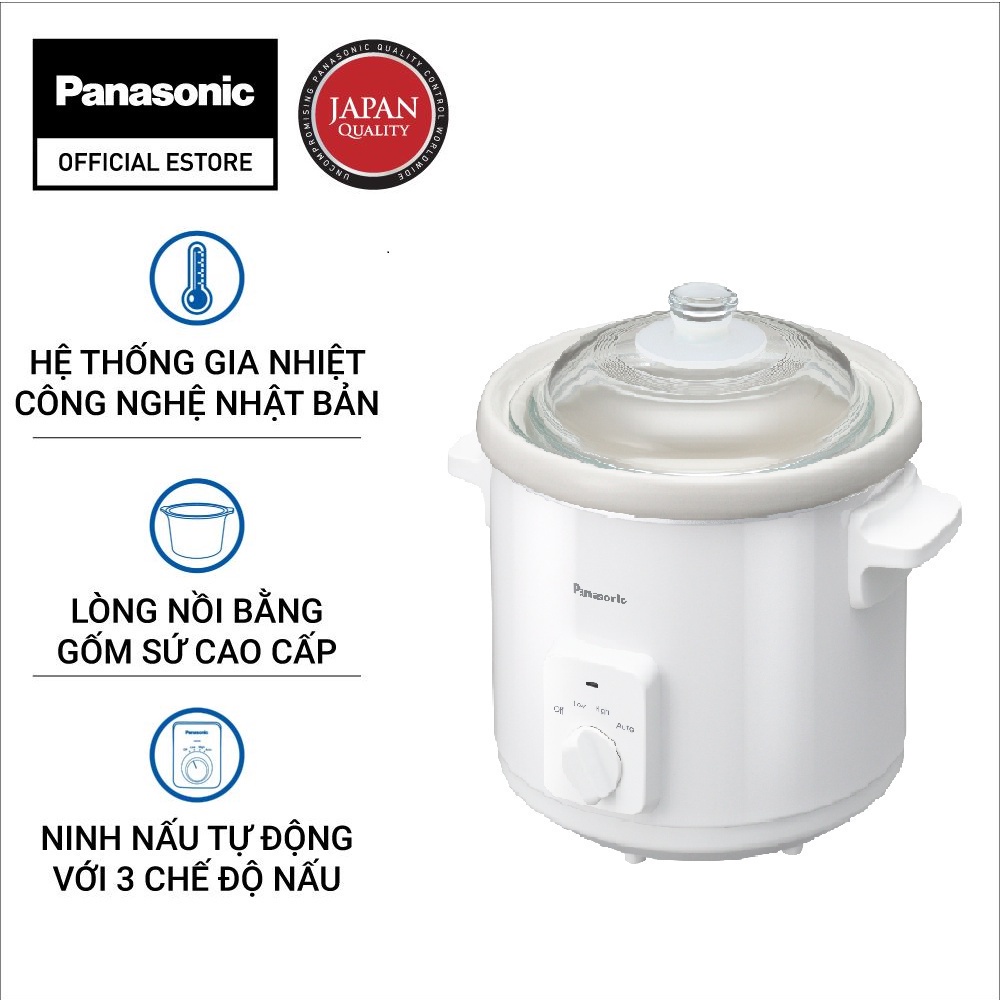 Nồi Nấu Chậm Ninh Hầm Đa Năng Panasonic NF-N31AWRA - Dung tích 3L - Lòng nồi sứ