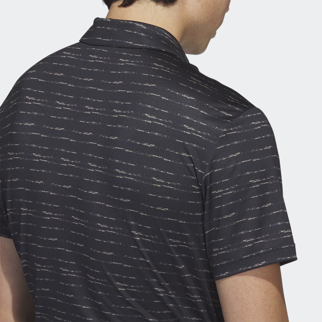 Adidas Đánh gôn Áo Polo Golf Khóa Kéo Kẻ Sọc Nam Đen IC1347