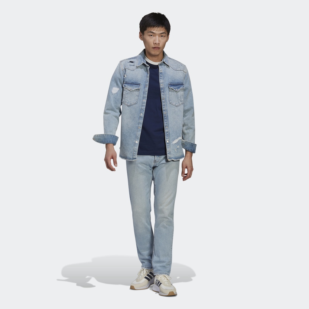 Adidas Phong cách sống Áo Thun 3 Sọc Classics Adicolor Nam Màu xanh da trời HK7279