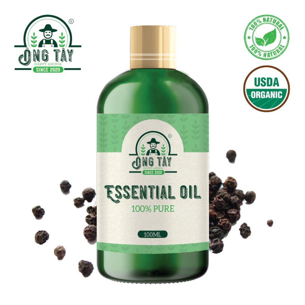 Tinh dầu hữu cơ Organic Tiêu Đen ÔNG TÂY 100ml sỉ ib