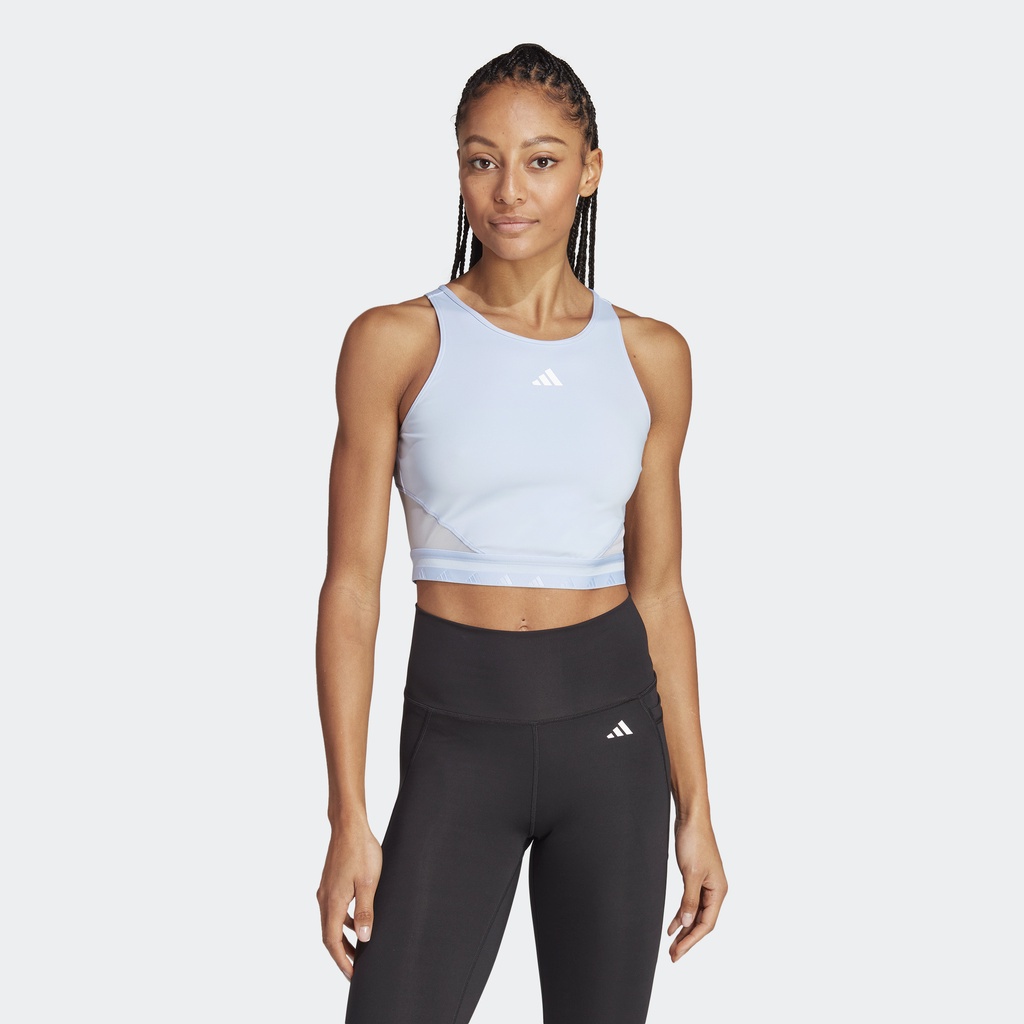 Adidas Tập luyện Áo Tank Top Lửng Hyperglam AEROREADY Nữ Màu xanh da trời IB2312