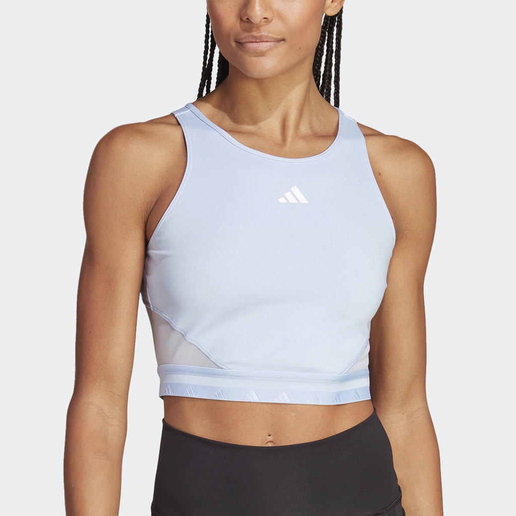 Adidas Tập luyện Áo Tank Top Lửng Hyperglam AEROREADY Nữ Màu xanh da trời IB2312