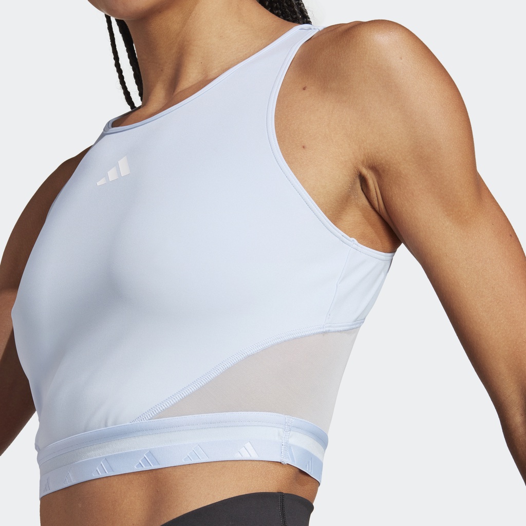 Adidas Tập luyện Áo Tank Top Lửng Hyperglam AEROREADY Nữ Màu xanh da trời IB2312