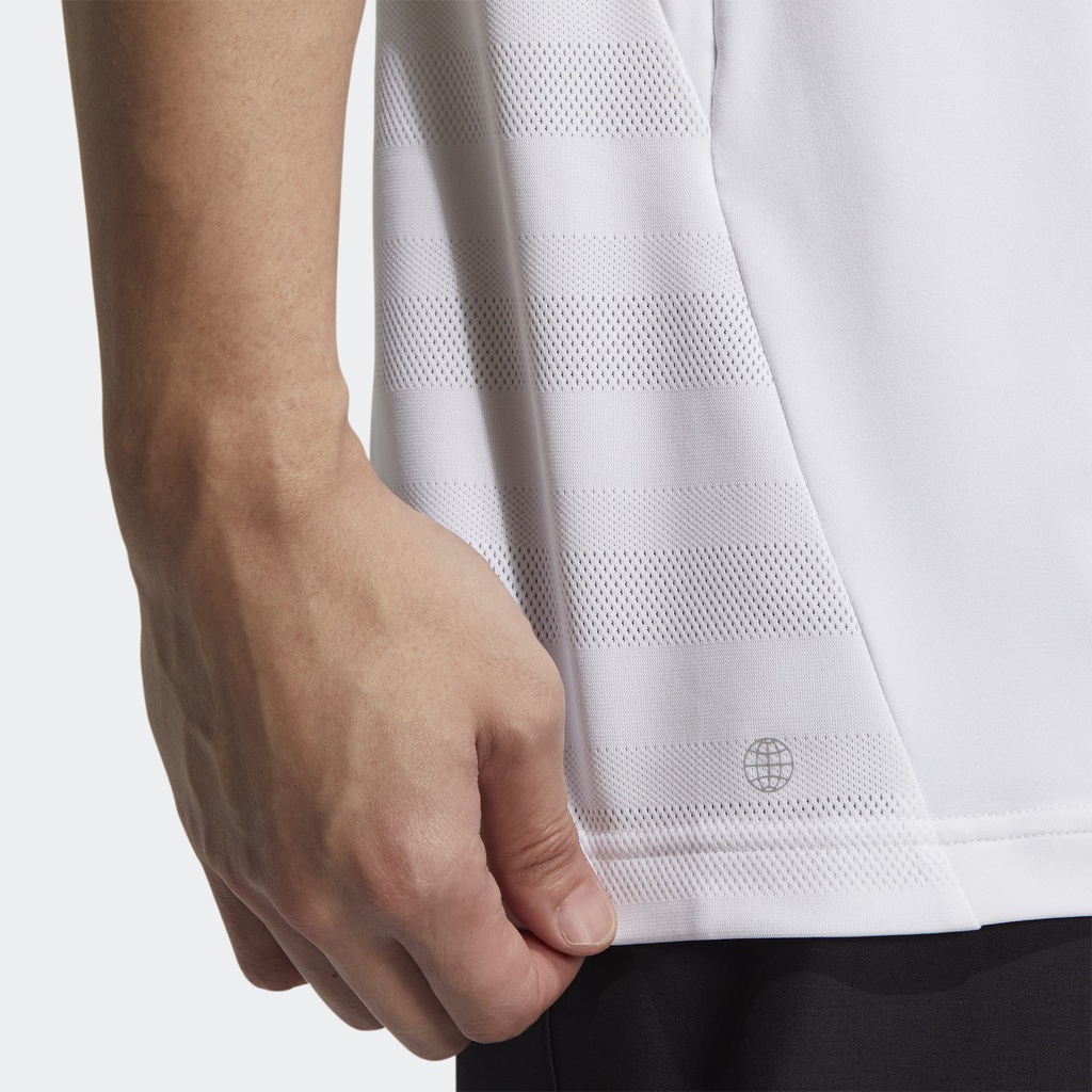 Adidas Đánh gôn Áo Polo 3 Sọc AEROREADY Nam trắng HG8266
