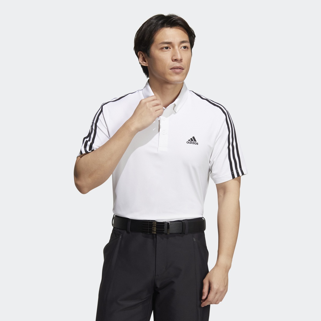 Adidas Đánh gôn Áo Polo 3 Sọc AEROREADY Nam trắng HG8266