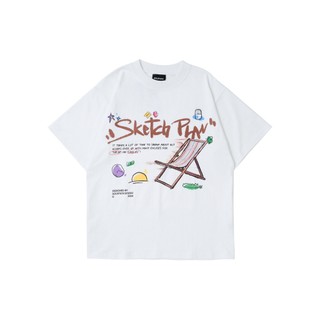 Áo Thun Oversize SOUSTATE "Sketch Plan" (Trắng)