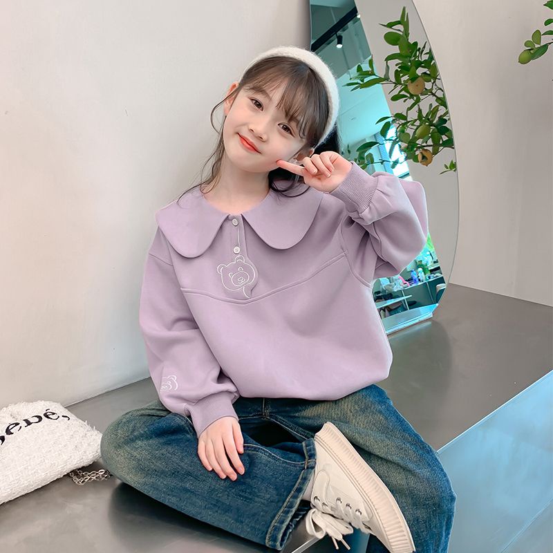 Áo Thun polo Tay Dài Thời Trang Xuân Thu 2023 Dành Cho Bé Gái