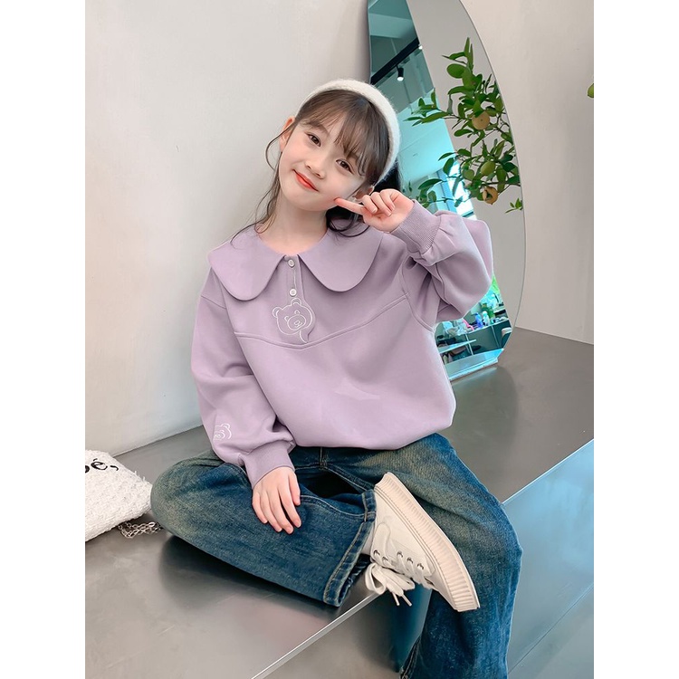 Áo Thun polo Tay Dài Thời Trang Xuân Thu 2023 Dành Cho Bé Gái