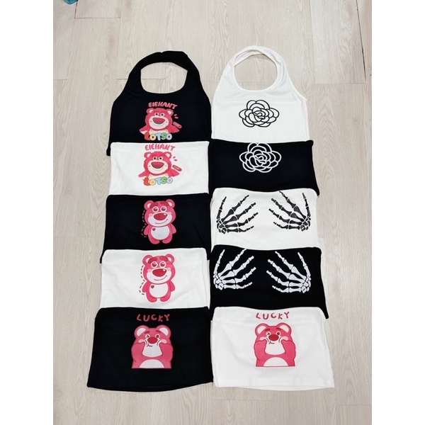 Áo YẾM TRÒNG CỔ CROPTOP IN HÌNH SIU HOT, Hình thật, giá xưởng