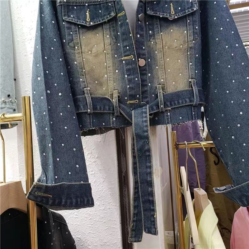 Hàng Châu Âu Áo Khoác denim Cao Cấp Phong Cách Mới Mùa Thu 2023
