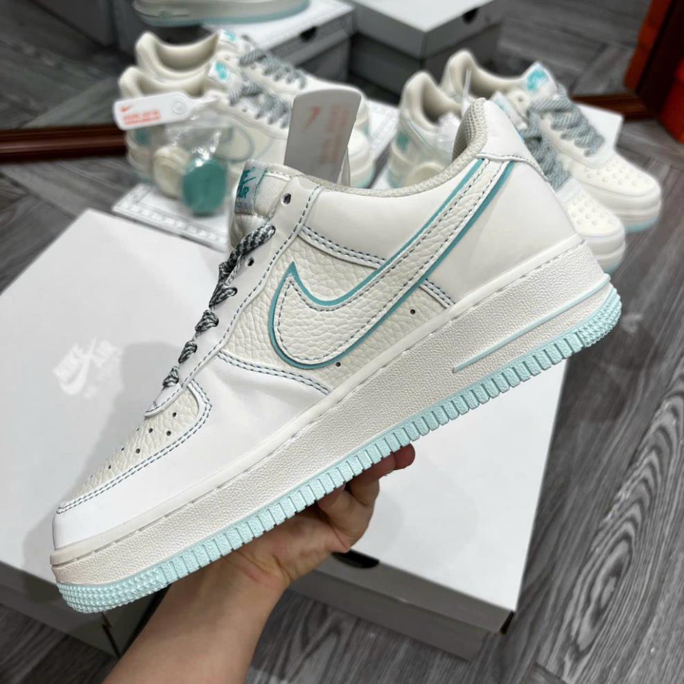 Giày Thể Thao Nam Nữ Undefeated x Nike Air Force 1 07 Low Beige White Ice Blue Af1 Trắng Xanh Ngọc