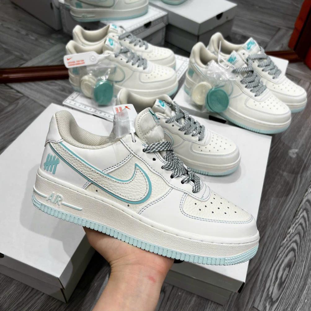 Giày Thể Thao Nam Nữ Undefeated x Nike Air Force 1 07 Low Beige White Ice Blue Af1 Trắng Xanh Ngọc